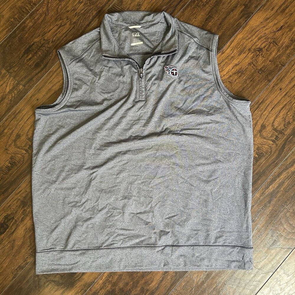 Cutter & buck Tennessee Titan Men’s Quarter Zip Vest Dry Tec 50+ UPF 3XT NFL